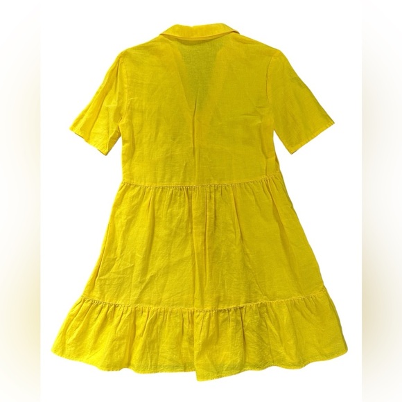 Zara Sunny Yellow Collared Mini Dress - Picture 6 of 8
